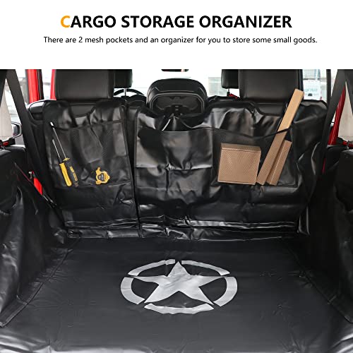 Pet Dog Cargo Liner Trunk Mat for 2007-2025 Jeep Wrangler JK JL 4 Door Unlimited Sahara Rubicon Rear Trunk Floor Mat Cargo Liner Dogs Seat Cover, All Weather Waterproof, Star - color: Star