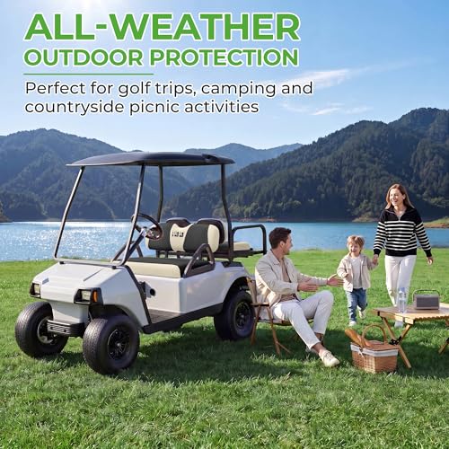 10L0L Golf Cart Seat Covers, Super Comfort Cooler Than Vinyl Seat Cover, Front and Rear Seat Cover for Yamaha EZGO Club Car, No Drilling Breathable Mesh Bench Seat Blanket, Machine Washable - color: Black + Beige, style: Front Seat - For EZGO TXT & RXV &