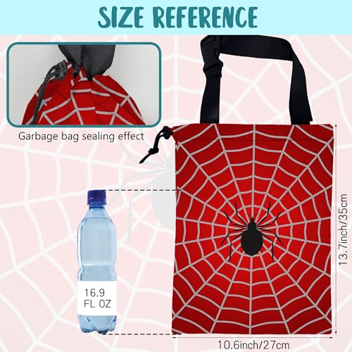 Car Garbage Bag Spider on Spider Web Drawstring Car Trash Bag Hanging for Back Seat with Adjustable Buckle Canvas Vehicle Trash Can Easy-to-Install - color: Spider on Spider Web