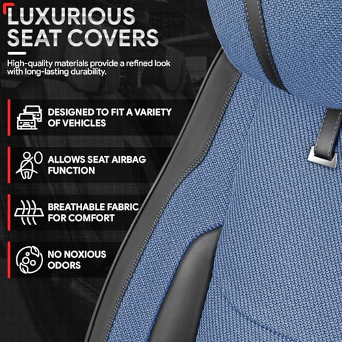 Drive Series Front Row Set Seat Covers Universal for Cars Trucks SUV, Navy Blue, CA-SC-Drive-F-NB - color: Navy Blue, size: Front Row, style: Drive Series
