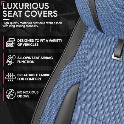 Drive Series Full Set Seat Covers Universal for Cars Trucks SUV, Navy Blue, CA-SC-Drive-Full-NB - color: Navy Blue, size: Full Set, style: Drive Series