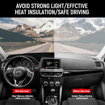 Dashboard Cover Mat for Mazda 2012-2016 CX-5 CX5 Accessories (Without HUD) Black Flannel Material Anti-Slip Dash Cover Mat Sunshade Glare UV Rays Protector - size: for Mazda 2012-2016 CX-5