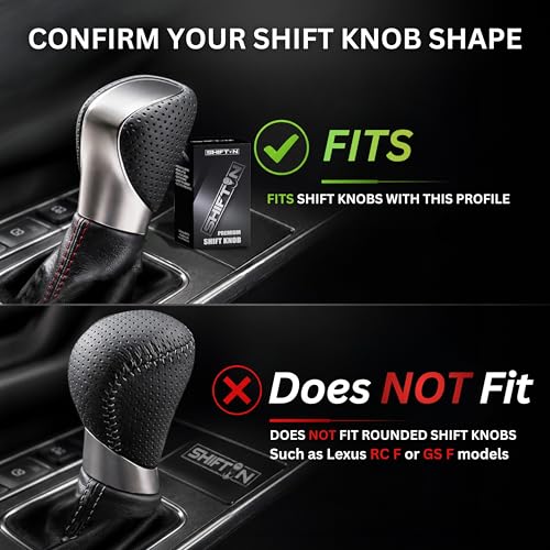 Gear Shift Knob for Lexus RX-350 ES GS GX-460 IS350 NX300 RC-300 RX 200t 300 350 3450h 450hL 350L F-Sport Automatic Shifter Lever Handle Head (Gray Carbon Leather/Piano Black) - color: Gray Carbon Leather / Piano Black