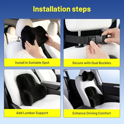 Car Pillow for Toyota Camry（1 Set）,Car Neck Pillow,Lumbar Support Pillow for Car,Memory Foam Pillow,Ergonomic Pillow,Adjustable and Washable,Car Essentials for Long Trips,Car Accessories,Suede