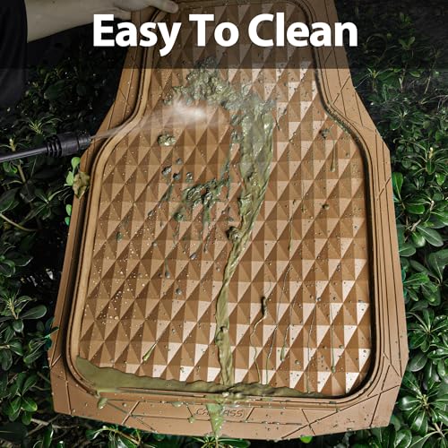 CAR PASS Heavy Duty Rubber Car Mats, Deep Dish All-Weather Floor Mat for Car Full Set Durable Anti-Slip 3D Rhombus Waterproof Trim to Fit Liner Universal Fit Automotive,Sedan,SUV,Truck, 3 Piece Beige - color: light beige