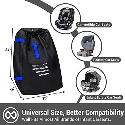Car Seat Travel Bag Backpack for Air Travel - Karfast Universal Infant Carseat Gate Check Bag Cover for Airplane, Foldable with Pouch, Blue - color: DarkBlue