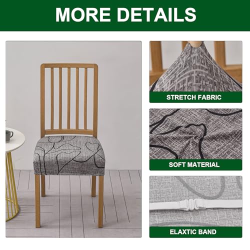 CRFATOP Printed Dining Room Chairs Seat Covers Set of 4 with Soft Bench Chair Cover Stretch Kitchen Chair Slipcover Washable Seat Cushion Slipcover Protector for Hotel Ceremony Banquet Wedding, 10 - color: Printed 10