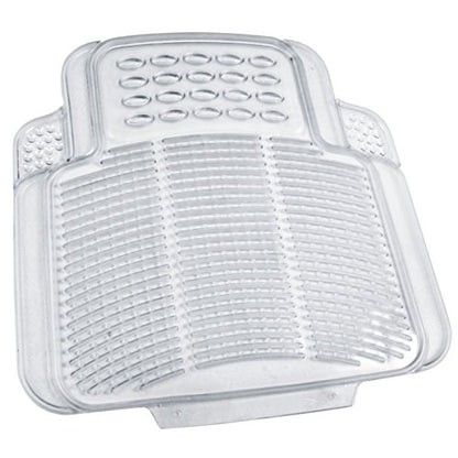 BDK Heavy Duty 4pc Front & Rear Rubber Floor Mats for Car SUV Van & Truck - All Weather Protection Universal Fit, Clear