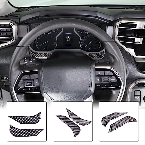 Aunginsy Car Center Control Dashboard Decorative Stickers Compatible with Toyota Tundra/Sequoia 2022-2024 Real Carbon Fiber Center Console Dashboard Panel Protection Cover Trim Stickers Accessories - size: Dashboard Trim Sticker