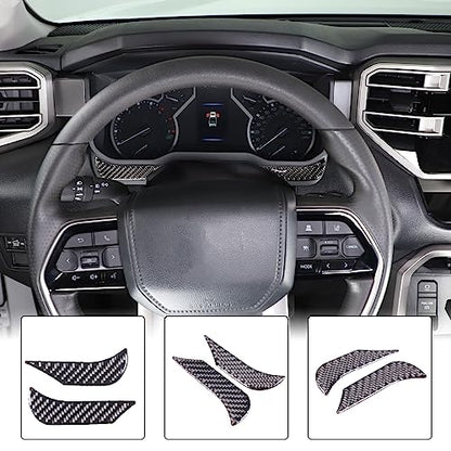 Aunginsy Car Center Control Dashboard Decorative Stickers Compatible with Toyota Tundra/Sequoia 2022-2024 Real Carbon Fiber Center Console Dashboard Panel Protection Cover Trim Stickers Accessories - size: Dashboard Trim Sticker