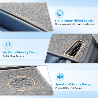 KUST Gray Dash Cover Compatible with Chevy Chevrolet Equinox EV 2025 2026 Dashboard Cover Accessories for Equinox EV Non-Slip Polyester Dashboard Mat Center Console Sunshield Protector No Glare - size: Equinox EV 25-26(Gray)