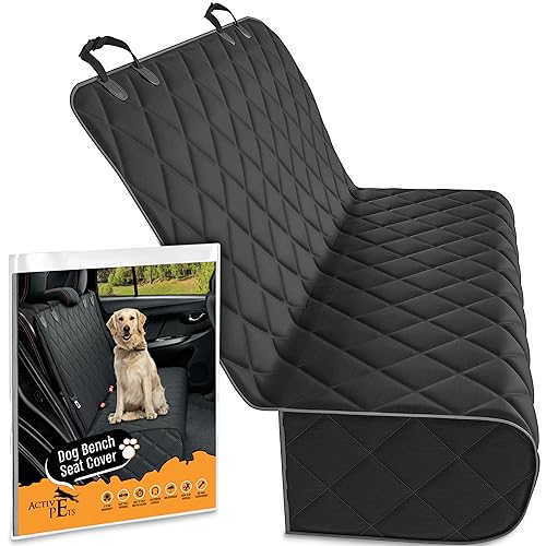 Black Car Rear Seat Cover for Dogs, Durable Waterproof & Scratch Resistant Vehicle Backseat Protector, Nonslip Dog Accessory & Pet Protection for Back Seats, Machine Washable