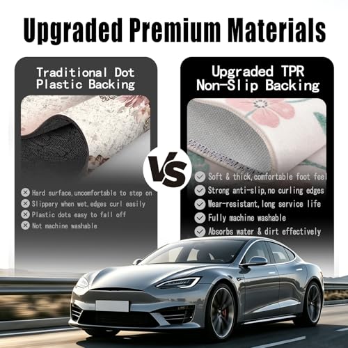 Universal Fit Car Floor Mats Set of 4Pcs, Brown Leopard Print All-Weather Front Rear Car Carpet Mats, Non-Slip Car Floor Mat Car Accessories for Automotive Trucks SUV Sedans Vans