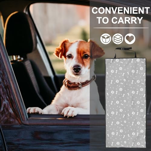 YARNOW Waterproof Pet Car Seat Cover with Nonslip Backing, Gray Paw Print Design, 110x50cm Passenger Seat Protector for Dogs and Pets