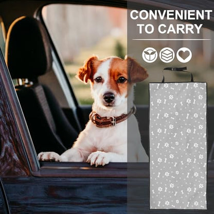 YARNOW Waterproof Pet Car Seat Cover with Nonslip Backing, Gray Paw Print Design, 110x50cm Passenger Seat Protector for Dogs and Pets