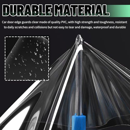 9.84 Ft×7.87 Inch Car Door Protector for Dogs,Cuttable Clear Car Door Edge Guards Avoids Dog Scratches,Dirt,Dust,Universal Clear Protective Film for Cars with Knife,Scraper,Towel