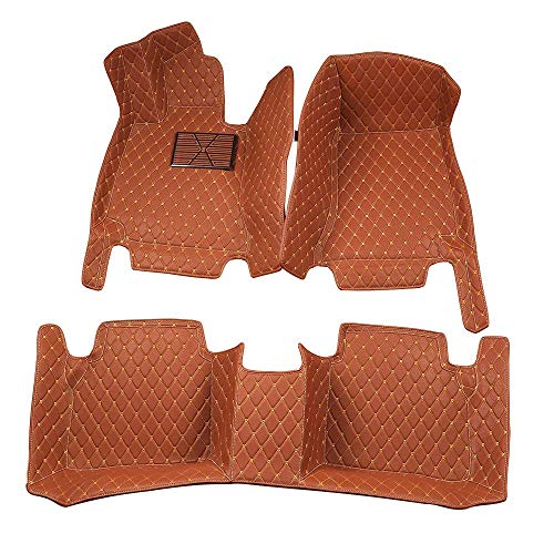 Floor Mats Compatible with PorscheMacan-Macan S-Macan GTS-Macan Turbo(Non Maacan EV) Car Mats Luxury Leather Floor Liner - Brown - color: Brown, size: MacanFloor Mat