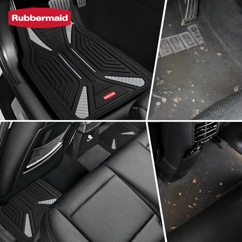Rubbermaid Car Mat Full Set, Universal Trim-to-Fit Heavy-Duty Car Floor Mats – 4-Piece Set for All Weather Protection – Durable Rubber Mat for Cars, Trucks, SUVs & Vans-Gray - color: Gray
