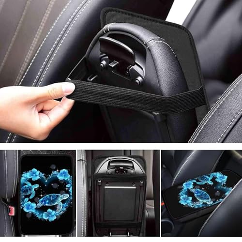 UNICEU Sea Turtle Auto Center Console Cover Pad Universal Fit for SUV Truck Cars Armrest Seat Box for Men Women - color: Sea Turtle