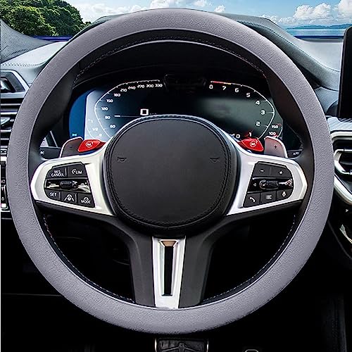JDDRY Car Steering Wheel Cover,Silicone Steering Wheel Protector,Automotive Steering Wheel Protective Cover,Universal Fit(Gray,1PC) - color: Gray