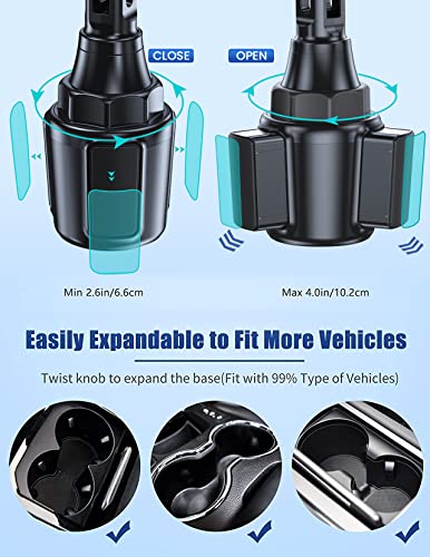 Wireless Car Charger, MOKPR 15W/10W/7.5W Cup Holder Phone Mount, Auto Clamping Fast Charging Car Mount, Air Vent Phone Holder for iPhone 16 15/14/13/12 pro/12/11/XS/X/8, Samsung S23/S22/S10/S9/S8, etc - style: Cup holder