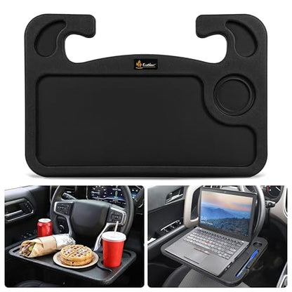 EcoNour Steering Wheel Desk for Chevrolet Silverado1500 2019-2026 2-in-1 Car Tray Table Laptop Car Mount with Pen Holder Food Tray for Eating with Drinks Holder Multipurpose Travel Car Accessories - size: Fit For Chevrolet Silverado 1500 2019-2026
