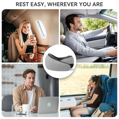 SZXYX Neck Travel Pillows - 100% Pure Memory Foam Neck Pillow for Airplanes, Comfortable Breathable Cover, 360° Support Stowable Pillows for Sleeping, Car, Airport Travel Essentials, Gray