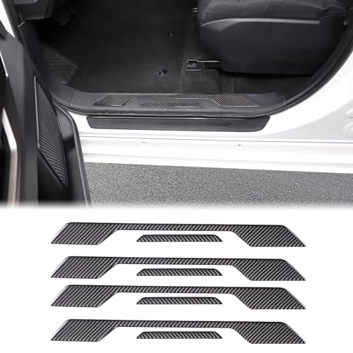 Car Door Sill Plate Protectors Fit Toyot@a Tundra/Sequoia 2022-2024 Car Carbon Fiber Door Entry Guard Sill Scuff Cover Sticker Step Protect Door Sill Scuff Plate Door Sill Cover Decor Trim Accessories - size: Door Sill Plate Protector Sticker(External)
