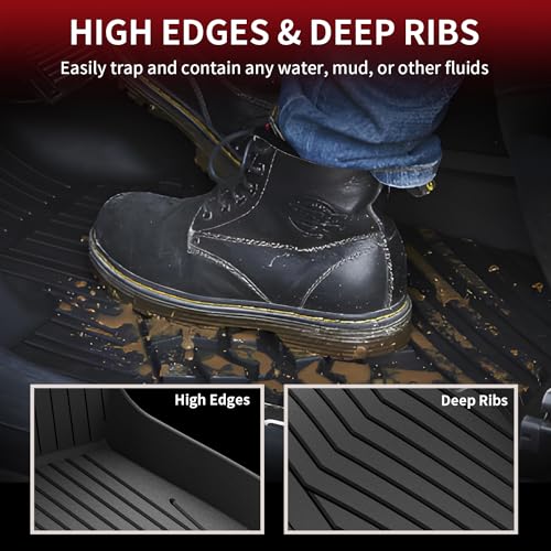 LASFIT Floor Mats for Mercedes Benz E Class 2017-2023 E300 / E350 / E400 / E450/ E43 AMG / E53 AMG / E63 AMG S (Fit Sedan & Wagon Only), All Weather TPE Floor Liners for E Class, 1st & 2nd Row - size: For Benz E Class 2017-2023 Sedan & Wagon