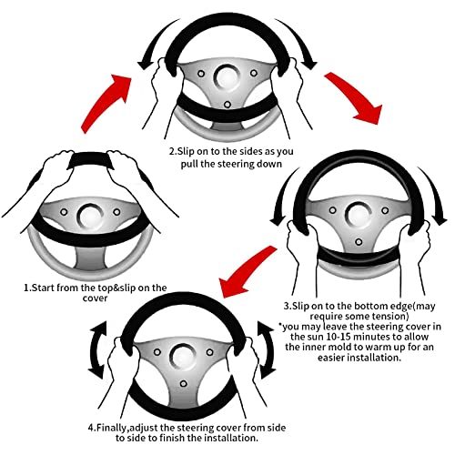 Chicken Cartoon Flowers Steering Wheel Cover for Women Elastic Rubber Steering Wheel Universal 15 Inch Fit for Cars, Auto, SUVs - color: Chicken Cartoon Flowers