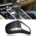 Compatible wth Carbon Fiber Gear Shift Knob Cover Automotive Shift Lever Decoration for Porsche Cayenne 2018-2023 (Black)