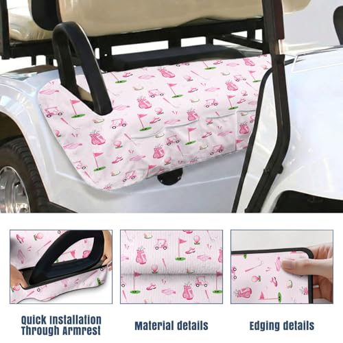 Golf Cart Seat Covers Golf Cart Seat Towel Blanket Group - color: Pink golf club 4 Pockets
