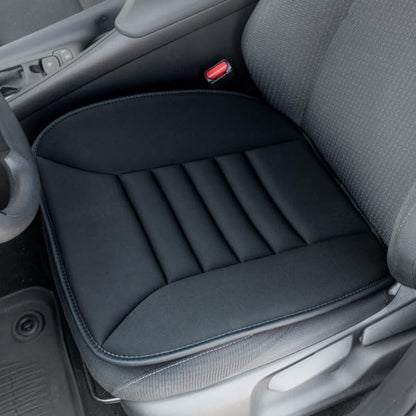 Car Seat Cushion - 1.2-Inch-Thick Memory Foam Seat Pad with Plastic Anchors and Non-Slip Bottom for Auto, Office Chair, or Home by Stalwart (Black)