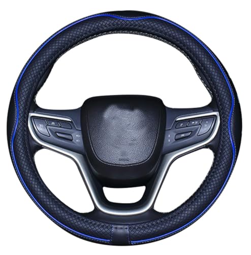 Mayco Bell Large Size Steering Wheel Cover Anti-Slip,Safety,Soft,Breathable,Durable,Full Surround,Comfortable Grip Microfiber Leather (15.5-16 inch, Black Dark Blue) - color: Black Dark Blue, size: 15.25''-16''