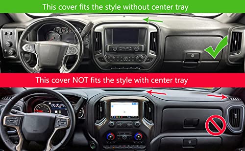 Dash Cover Custom Fit for 2014-2018 Chevy Chevrolet Silverado/GMC Sierra 1500,2015-2019 Chevy Silverado/GMC Sierra 2500HD 3500HD,Dashboard Pad Carpet no Forward Collision Alert (14-18,Black) Y32 - color: 14-18 Black