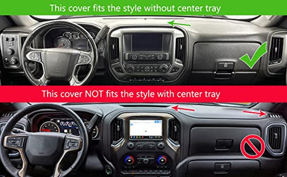Dash Cover Custom Fit for 2014-2018 Chevy Chevrolet Silverado/GMC Sierra 1500,2015-2019 Chevy Silverado/GMC Sierra 2500HD 3500HD,Dashboard Pad Carpet no Forward Collision Alert (14-18,Black) Y32 - color: 14-18 Black