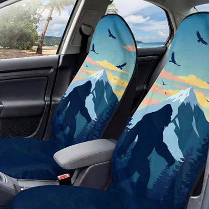 2 Pack Car Seat Towel Covers, Sweat Protector for Front Seats, Premium Thickened Microfiber with Elastic Strap, Breathable & Quick Dry, Machine Washable Cover for Gym Running Universal Fit, Sasquatch - color: Sasquatch