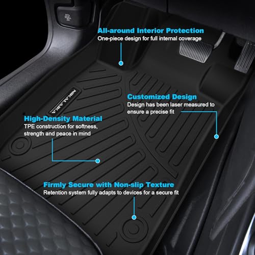 Floor Mats & Trunk Mat for All-New 2024 2025 Chevrolet/Chevy Traverse (7 Seats) with Backrest Mat All Weather Protection TPE Rubber Full Set Floor Liners Automotive Accessories, Black - size: Full Set Mats for 2024-2025 Traverse 7 Seats