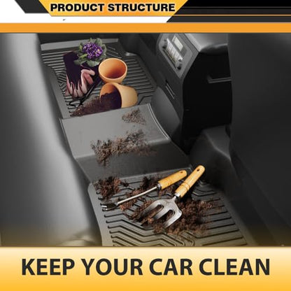 TPE Floor Mats Cargo Liners 3PCS, Compatible with Nissan Altima 2019-2025, 1st & 2nd Row, Floor Liner All Weather Full Cover Protection - size: Fit Nissan Altima 2019-2025 | Black 3PCS