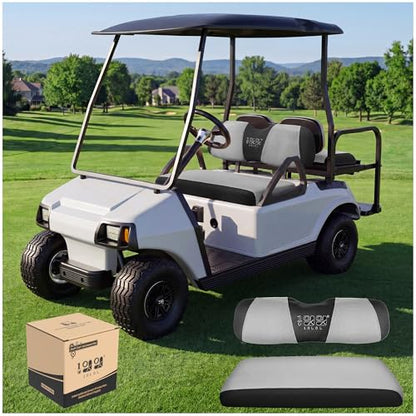 10L0L Golf Cart Seat Covers, Super Comfort Cooler Than Vinyl Seat Cover, Front and Rear Seat Cover for Yamaha EZGO Club Car, No Drilling Breathable Mesh Bench Seat Blanket, Machine Washable - color: Light Gray, style: Front Seat - For EZGO TXT & RXV & Clu
