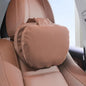 Car Headrest Pillow for Driving, Dual-Sided Leather Design Neck Pillow, Breathable Softness Neck Support, Universal Fit Head Rest Travel Pillow, Brown, 1 Pack - color: Brown