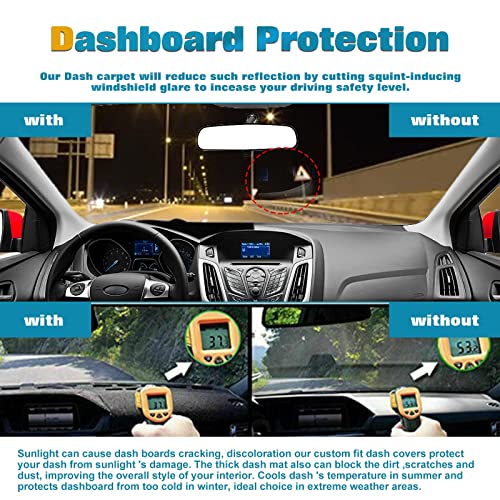 x xotic tech Center Console Dashboard Mat Pre-Cut Non-Slip Sunshield Sun Glare Protector Dash Carpet Pad Black Cover Compatible with Ford Focus 2012-2018 - color: Compatible with Focus 2012-2018