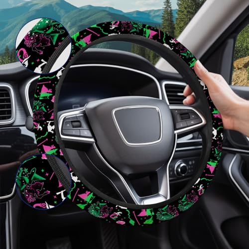 GENANY Good Witch Steering Wheel Cover, Non Slip Polyester Car Wheel Protector for Car SUV Truck, Universal 15 Inch - color: Good Witch