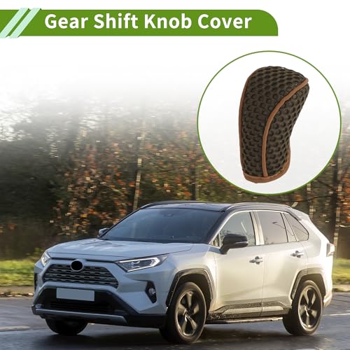 Universal Gear Shift Knob Cover Stick Shifting Handle Protector Manual Fabric 1Pcs Anti-Slip Dark Brown - color: Dark Brown