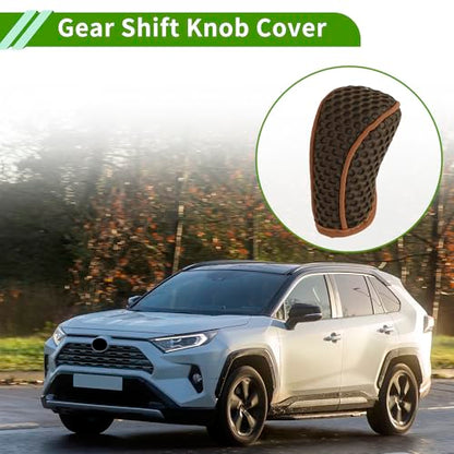 Universal Gear Shift Knob Cover Stick Shifting Handle Protector Manual Fabric 1Pcs Anti-Slip Dark Brown - color: Dark Brown