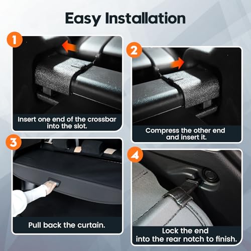 Powerty Retractable Cargo Cover for 2021-2023 Chevy Tahoe/Suburban/Cadillac Escalade ESV Luxury 3.0L/Cadillac Escalade ESV Luxury 6.2L/GMC Yukon/Yukon XL Accessories, Canvas Texture Rear Trunk Cover - size: 2021-2023 | Chevy Tahoe