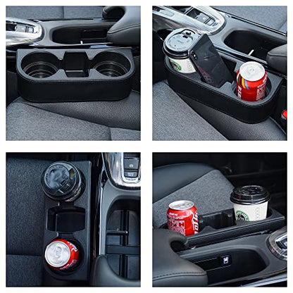 Black Multifunctional Car Cup Holder Car Seat Organizer Gap Filler Bottle Phone Storage Organizer, Black Stitching - color: Black, Black Stitching