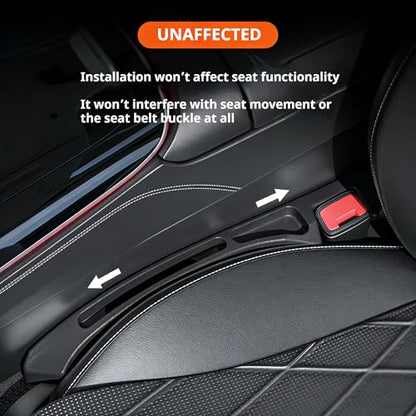 Car Seat Gap Filler Organizer 2 Pack Seat Gap Filler 2 in 1 Universal Between Car Seat Gap Plug with Storage Slot Drop Proof Guard for Fits Cars Phones Keys & Cards