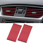 OBVIS 20 Pcs RED Car Vent Outlet Trim Strip Chrome PVC Car Air Conditioner Vent Outlet Decoration Decorating Strip Interior Accessories DIY