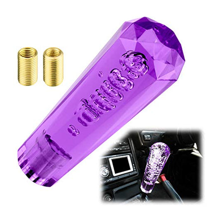 EZAUTO WRAP Shift Knob Stick Crystal Transparent Bubble Purple Throw Gear Shifter 15cm - color: Purple, size: 15cm